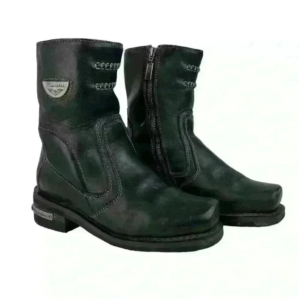 Milwaukee Women's Motorcycle Boots Size 6.5 Black Shifter Side-zip